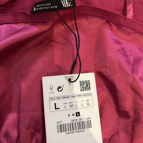 Zara Pink Satin Tank Top - Picture 3 of 3